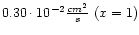 $0.30 \cdot 10^{-2} \frac{cm^2}{s} \ (x=1)$