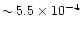 $\sim 5.5 \times 10^{-4}$