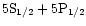 $5{\rm S}_{1/2}+5{\rm P}_{1/2}$